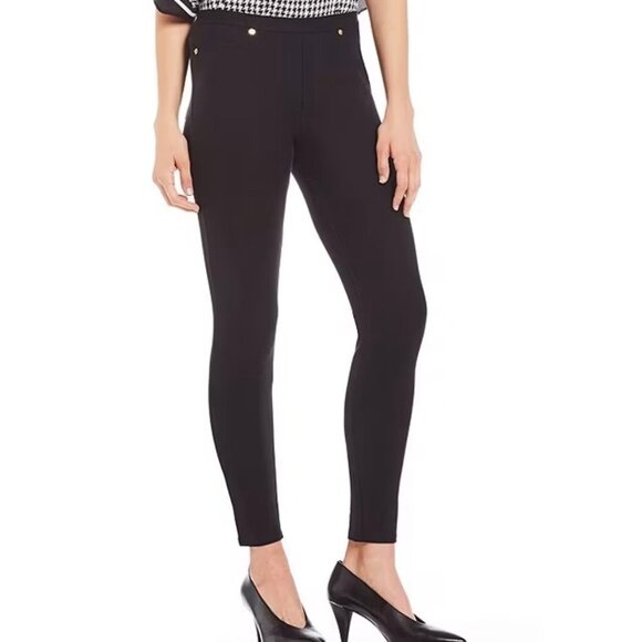 MICHAEL Michael Kors Stretch Knit Twill Pull-On Leggings Black Size Small - Picture 1 of 10